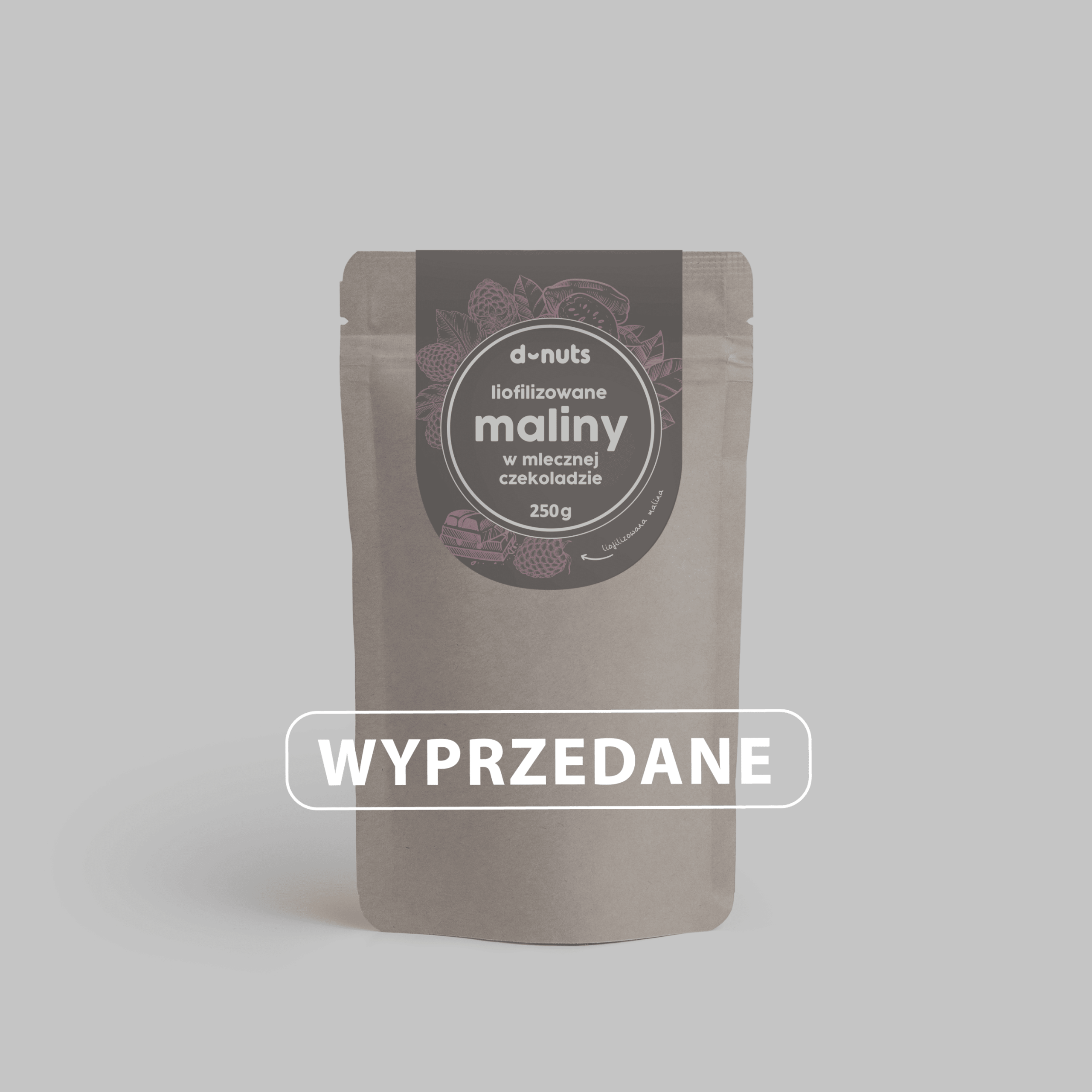 Liofilizowane Maliny w mlecznej czekoladzie 250 g - obrazek 5