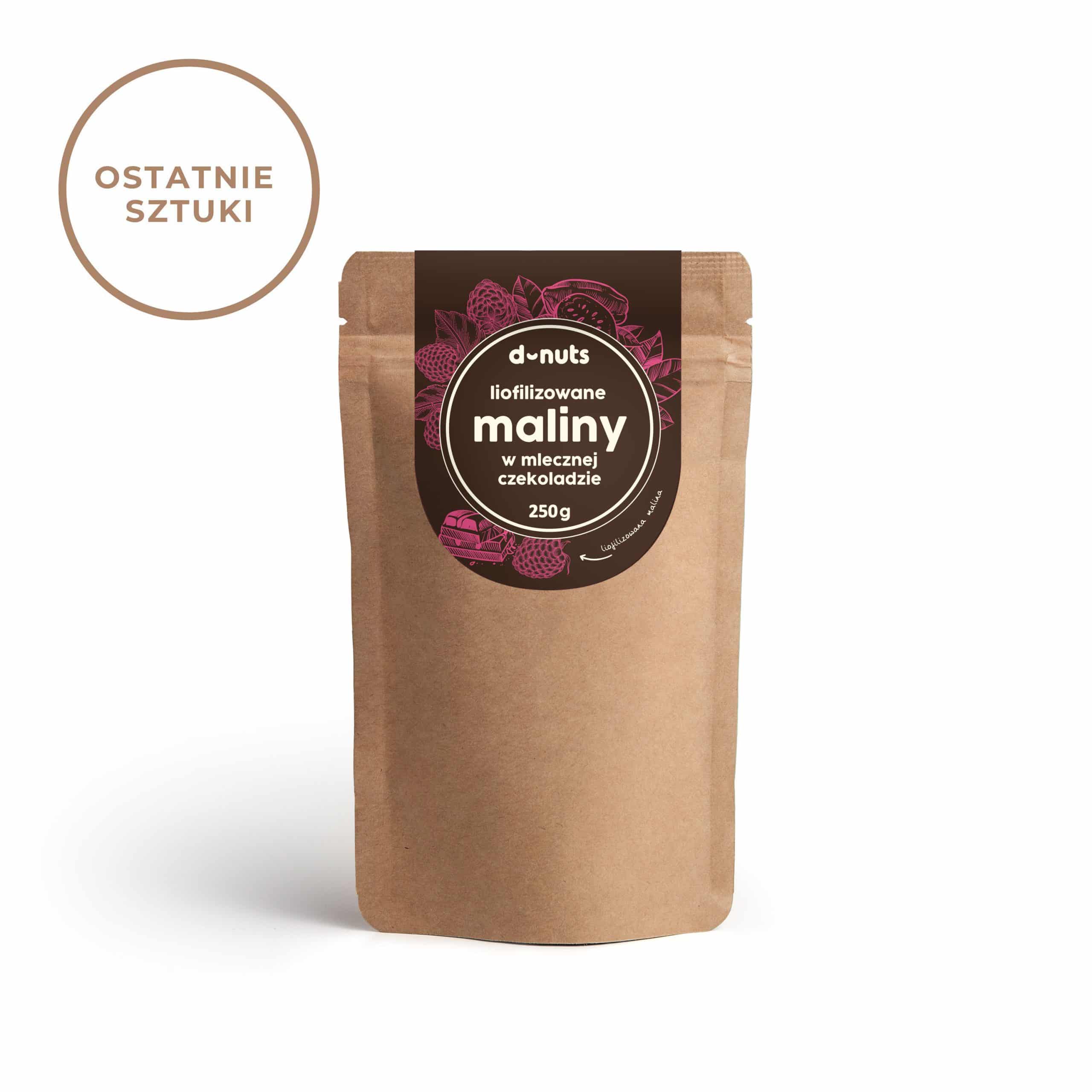 Liofilizowane Maliny w mlecznej czekoladzie 250 g - obrazek 3