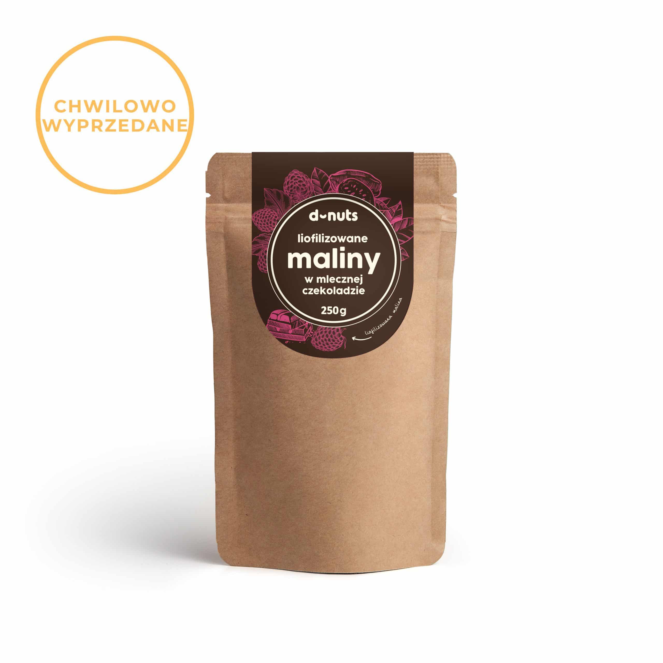 Liofilizowane Maliny w mlecznej czekoladzie 250 g - obrazek 4