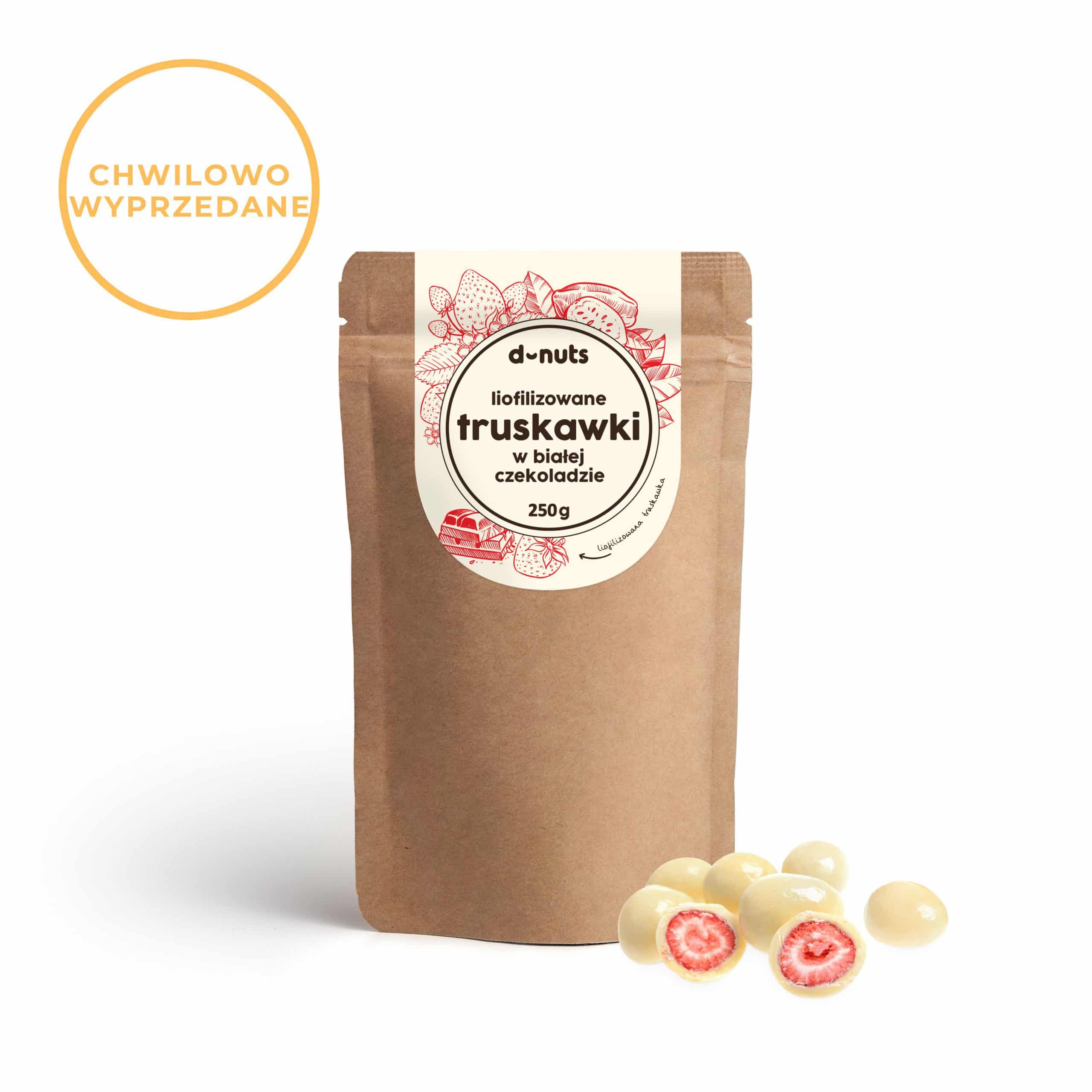 Liofilizowane Truskawki w białej czekoladzie 250 g - obrazek 4