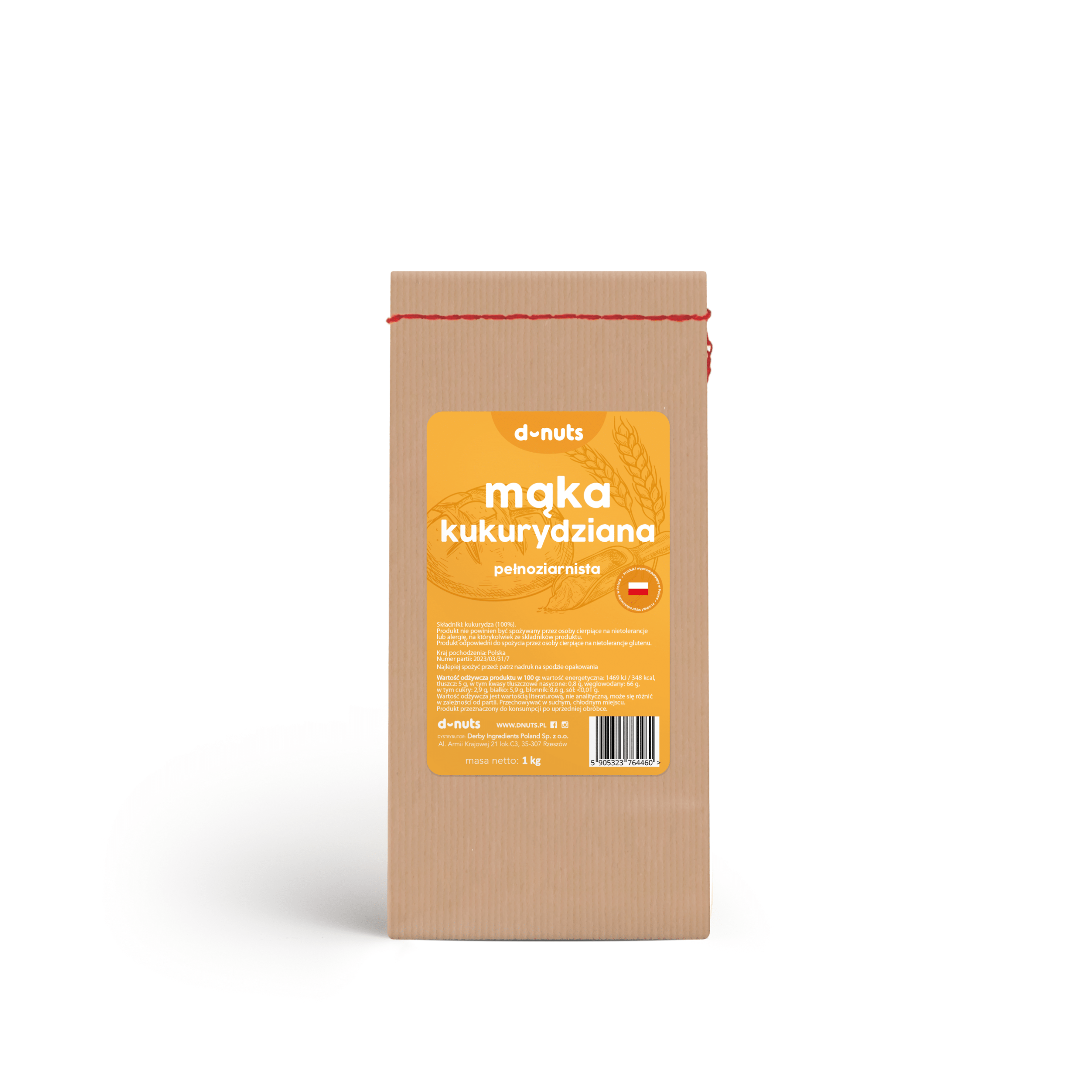 Mąka Kukurydziana pełnoziarnista 1 kg