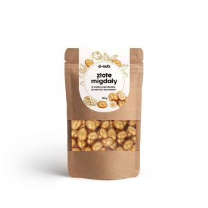 Złote migdały w białej czekoladzie ze słonym karmelem 250g